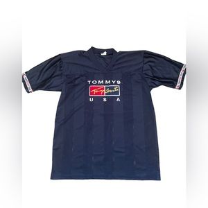 Vintage 1990s Tommy‎ Hilfiger Sports USA Navy Mesh Jersey